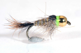 Tungsten Green Neck Hare's Ear Nymph #12