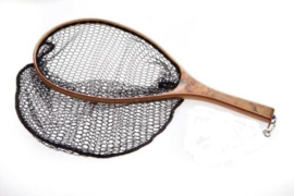 Burl Wood Rubber Coated Landing Net