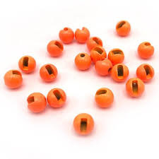 Tungsten Slotted Beads Fluo Orange 3.0mm (10pcs)