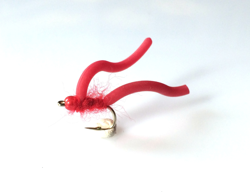 Fly Fishing Flies (Bass, Bream, Trout, Carp) Strung Out San Juan Worm Red  (x 6)