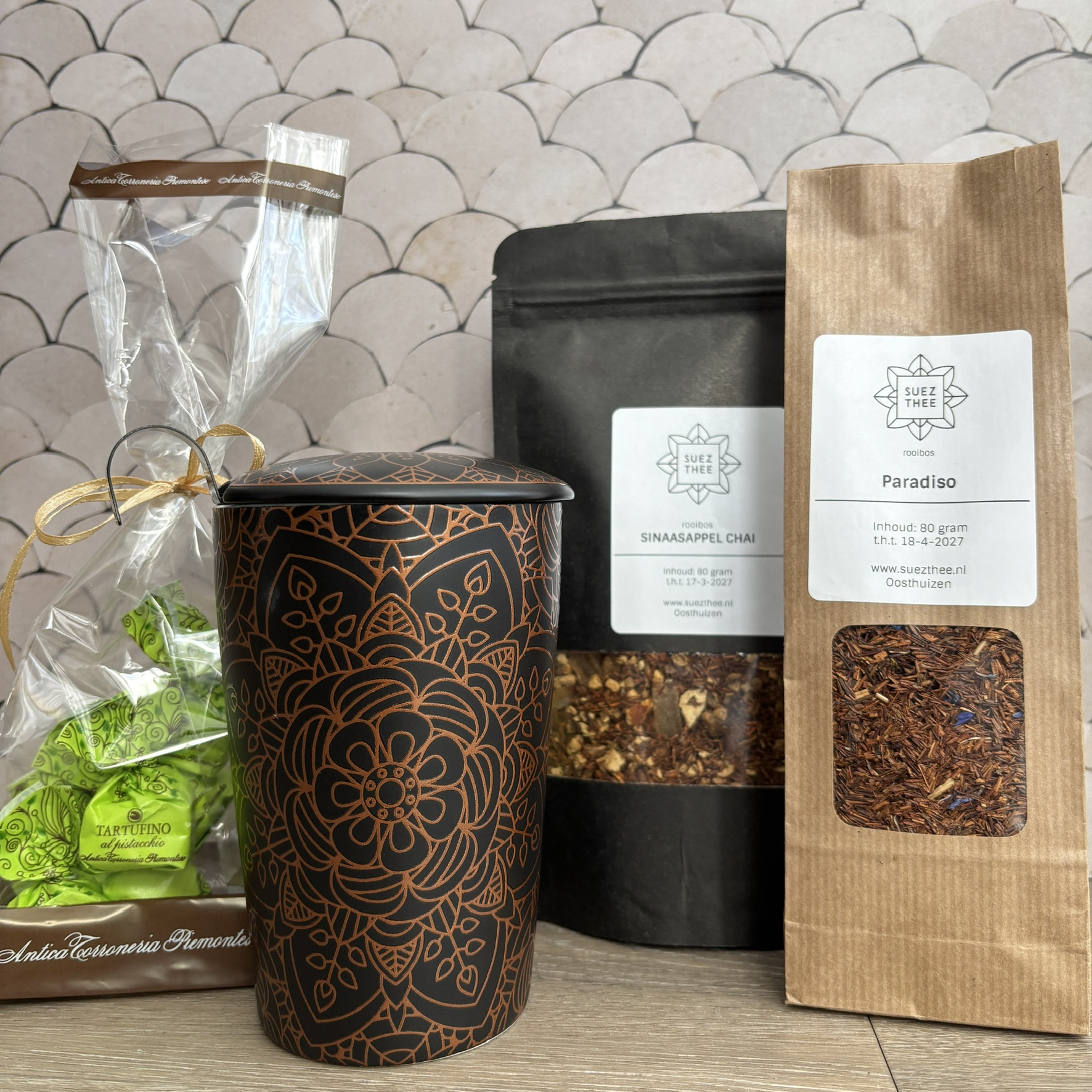 Thee cadeaupakket met mandala beker