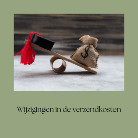 Belangrijke wijziging: verzendtarieven veranderen