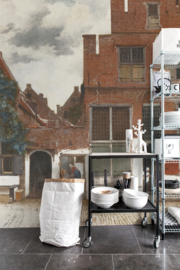 Dutch Wallcoverings Painted Memories Mural View of Houses in Delft 8012