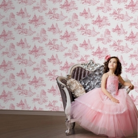 Disney Princess Pink Toile behang 70-233