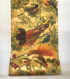 Jungle behang paradijs vogels sierdieren vintage