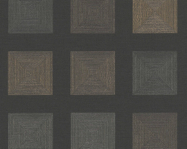 zwart retro behang 37172-4