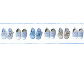 blauw baby schoentjes behangrand 35864-2