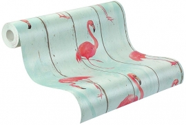 flamingo behang vogel dieren   479706 blauw