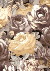 Goud bruin rozen bloemen behang 95975-2