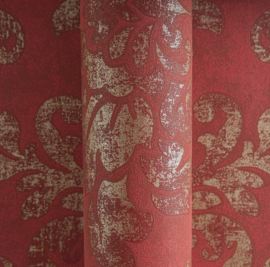 barok behang vintage rood goud 37413-1