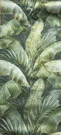 Jungle behang glitter grote bladeren groen