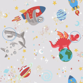 Dutch Over the Rainbow behang Space Animals 90920