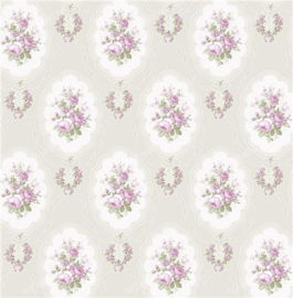 Engelse bloemen behang violet fd23230