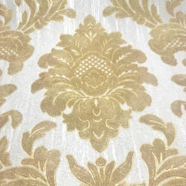 Goud wit barok behang  glitter klassiek