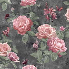 Rose bloemen behang 215014