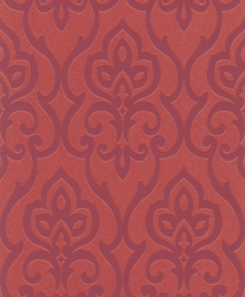 Glitter behang barok terra rood barbara becker 717037