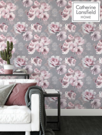 roze bloemen behang 165550