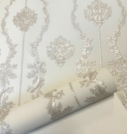 klassiek barok behang beige glans luxueuze uitstraling