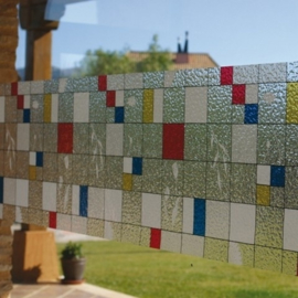 statische raamfolie glas in lood kleur