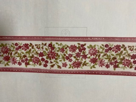 behangrand rood roze bloemen xx0040