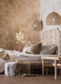 Behang met metallic betonstuc look 34268