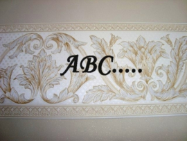 Creme beige goud bloemen behangrand