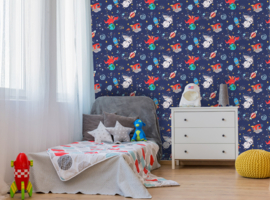 Dutch Over the Rainbow behang Space Animals 90922