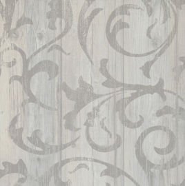 Vintage hout behang 49747 taupe