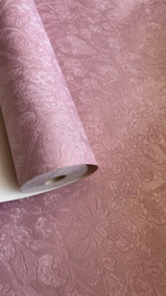 Klassiek Barok Behang Oud Roze – Extra Dik Vinylbehang – Luxe Wandbekleding 70 cm x 10,05 m