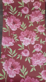 rood bloemen behang vlies xx6