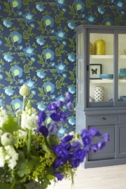 Bloemen Behang Blauw 321805