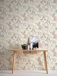 Bloemen behang vogel 37276-2