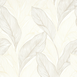 Vliesbehang Blät Beige Metallic Glitter 10282-02