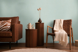 COSMOLiving - Glanzend effen behang met een delicate textielstructuur - Blauw, Groen, Bruin