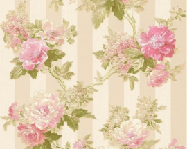 Bloemen behang creme groene AS Romantica 30446-4