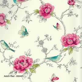 rozen vogels bloemen behangpapier 650401