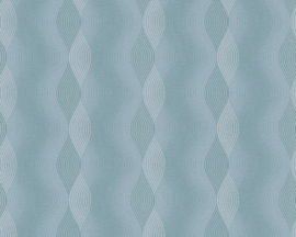 Retro behang blauw 35604-2