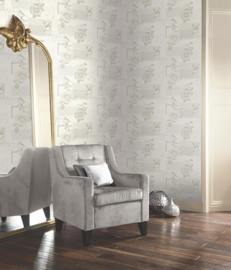 creme beige bloemen vogel behang Options Bella 630400