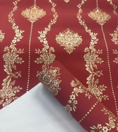 Cafe kroegen behang goud rood 