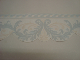 creme blauw modern behangrand