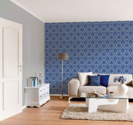 Klassiek Barok Vliesbehang landelijke look marine Blauw 360956