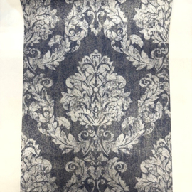 verouderd behang barok marine blauw Vintage