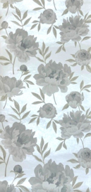 beige bloemen behang taupe wit 25091