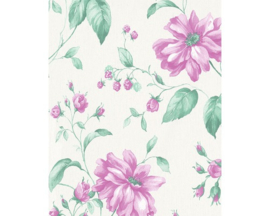 Vliesbehang Astoria Floral, groen/roze/beige 53738