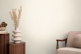 COSMOLiving – Elegante vliesbehang met delicate geweven structuur - Crème