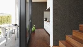 zwart goud retro behang  38352-2