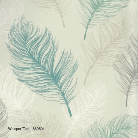 Whisper teal 669801 veren behangpapier retro