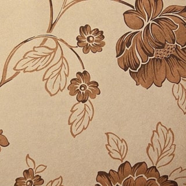 Goud bruin bloemen behang aquarelle v6370-5