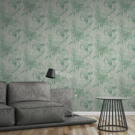 tropical floral behangpapier groen 36820-2