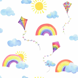 Dutch Over the Rainbow behang Rainbows and Flying Kites 91020
